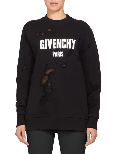 givenchy damaged sweatshirt|Givenchy sweatshirt women.